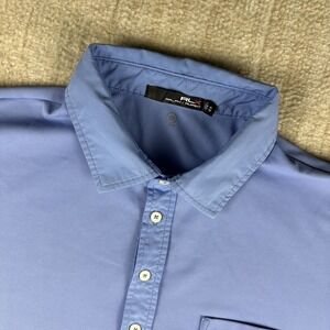 RLX Polo Ralph Lauren Polo Shirt Men's XL Blue Rugby Pocket Performance Golf